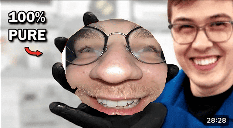 Scientist shows that he made a 100% pure sphere with Ohnepixel's face plastered all over it